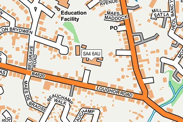 SA4 6AU map - OS OpenMap – Local (Ordnance Survey)
