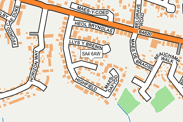 SA4 6AW map - OS OpenMap – Local (Ordnance Survey)