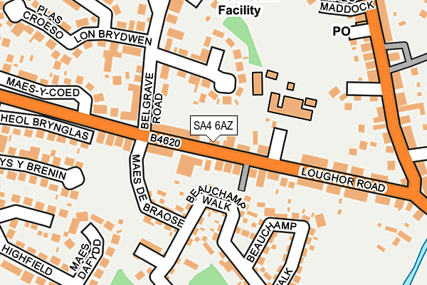 SA4 6AZ map - OS OpenMap – Local (Ordnance Survey)