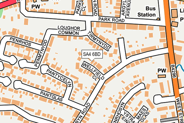 SA4 6BD map - OS OpenMap – Local (Ordnance Survey)