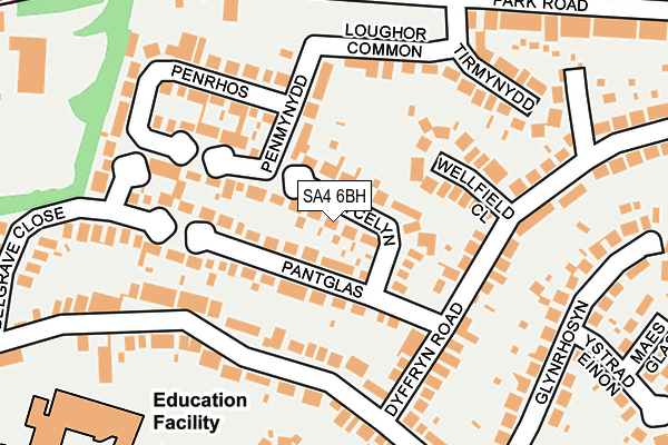 SA4 6BH map - OS OpenMap – Local (Ordnance Survey)