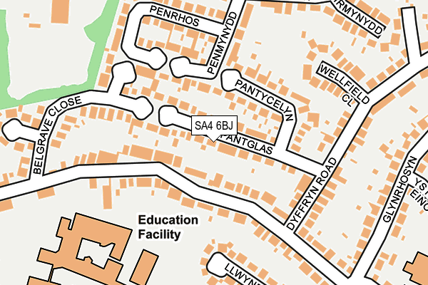 SA4 6BJ map - OS OpenMap – Local (Ordnance Survey)