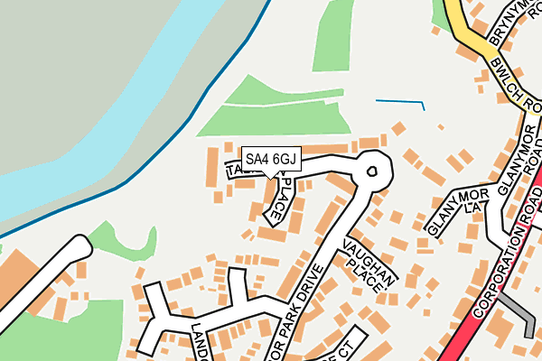 SA4 6GJ map - OS OpenMap – Local (Ordnance Survey)