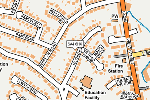 SA4 6HX map - OS OpenMap – Local (Ordnance Survey)