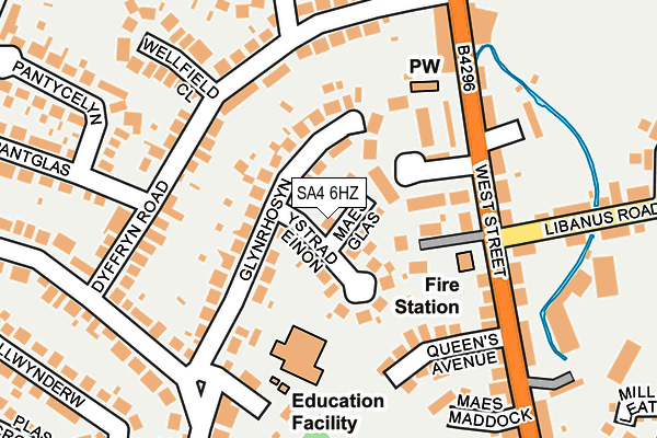 SA4 6HZ map - OS OpenMap – Local (Ordnance Survey)