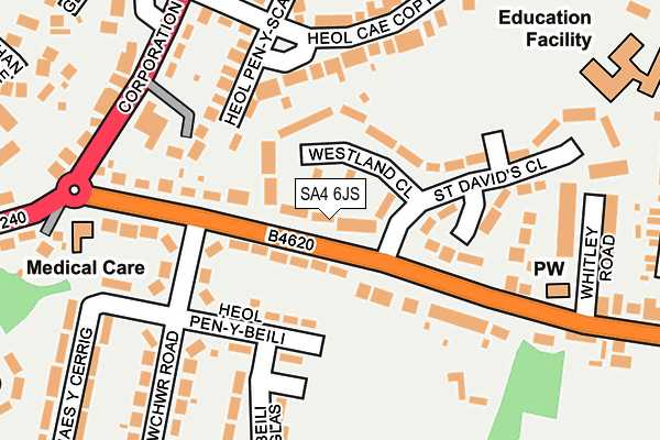 SA4 6JS map - OS OpenMap – Local (Ordnance Survey)