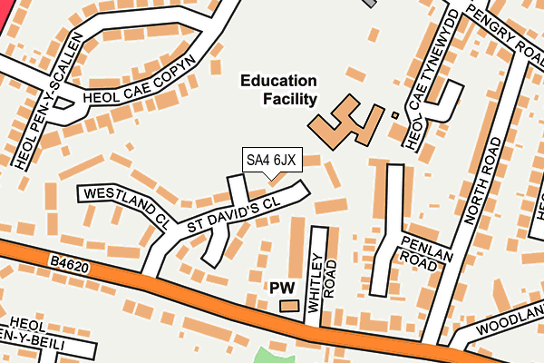 SA4 6JX map - OS OpenMap – Local (Ordnance Survey)