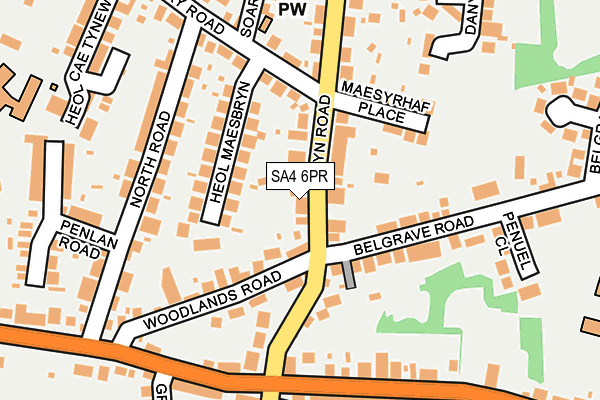 SA4 6PR map - OS OpenMap – Local (Ordnance Survey)