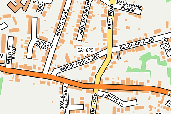 SA4 6PS map - OS OpenMap – Local (Ordnance Survey)