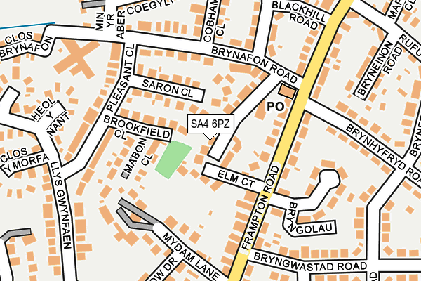 SA4 6PZ map - OS OpenMap – Local (Ordnance Survey)