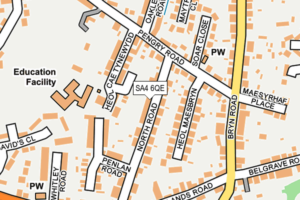 SA4 6QE map - OS OpenMap – Local (Ordnance Survey)