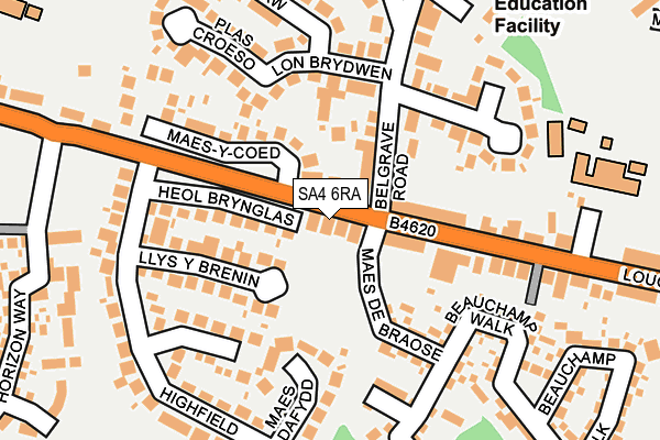 SA4 6RA map - OS OpenMap – Local (Ordnance Survey)