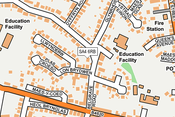 SA4 6RB map - OS OpenMap – Local (Ordnance Survey)
