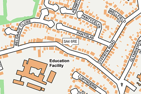 SA4 6RE map - OS OpenMap – Local (Ordnance Survey)