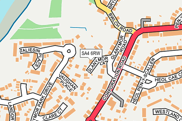 SA4 6RW map - OS OpenMap – Local (Ordnance Survey)