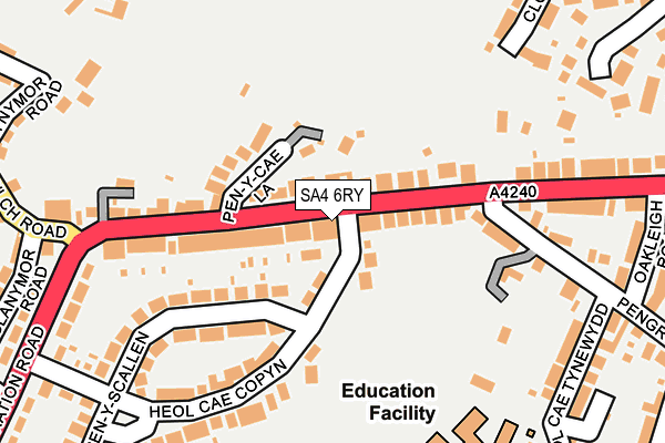 SA4 6RY map - OS OpenMap – Local (Ordnance Survey)