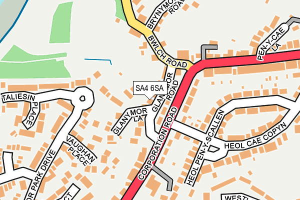 SA4 6SA map - OS OpenMap – Local (Ordnance Survey)