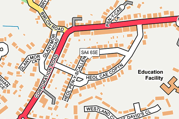 SA4 6SE map - OS OpenMap – Local (Ordnance Survey)