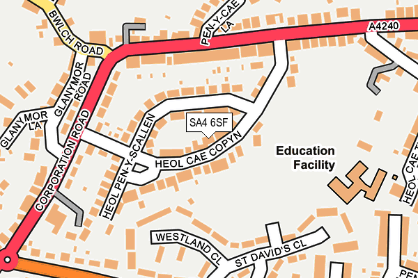 SA4 6SF map - OS OpenMap – Local (Ordnance Survey)
