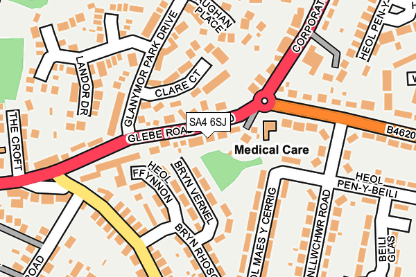 SA4 6SJ map - OS OpenMap – Local (Ordnance Survey)