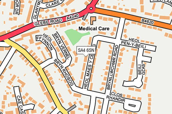 SA4 6SN map - OS OpenMap – Local (Ordnance Survey)