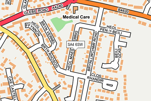 SA4 6SW map - OS OpenMap – Local (Ordnance Survey)