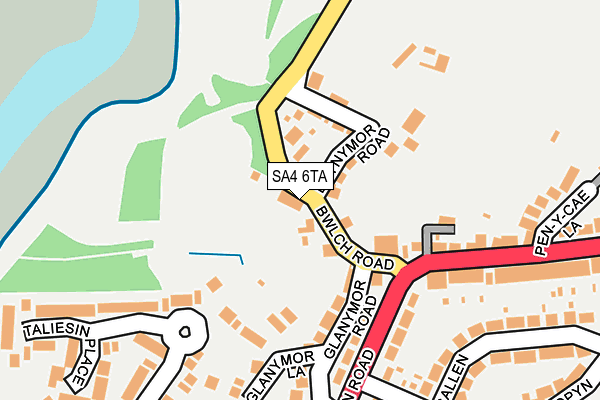 SA4 6TA map - OS OpenMap – Local (Ordnance Survey)