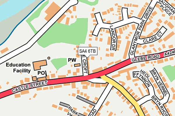 SA4 6TB map - OS OpenMap – Local (Ordnance Survey)