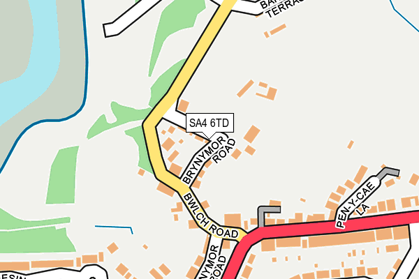 SA4 6TD map - OS OpenMap – Local (Ordnance Survey)