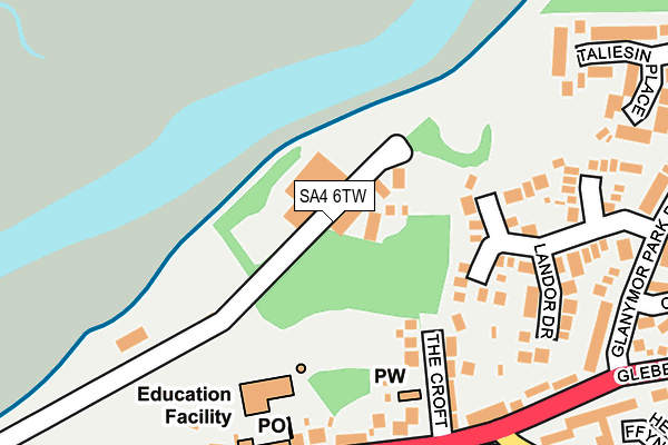 SA4 6TW map - OS OpenMap – Local (Ordnance Survey)