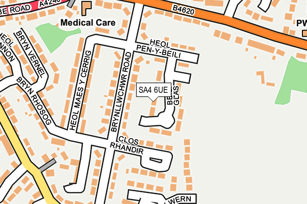 SA4 6UE map - OS OpenMap – Local (Ordnance Survey)