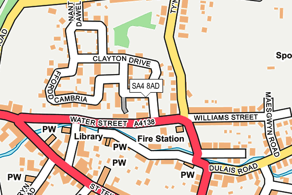 SA4 8AD map - OS OpenMap – Local (Ordnance Survey)