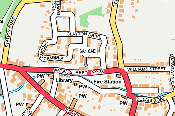 SA4 8AE map - OS OpenMap – Local (Ordnance Survey)