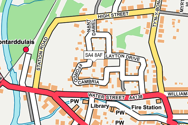 SA4 8AF map - OS OpenMap – Local (Ordnance Survey)