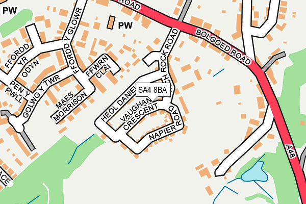 SA4 8BA map - OS OpenMap – Local (Ordnance Survey)