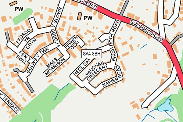 SA4 8BH map - OS OpenMap – Local (Ordnance Survey)