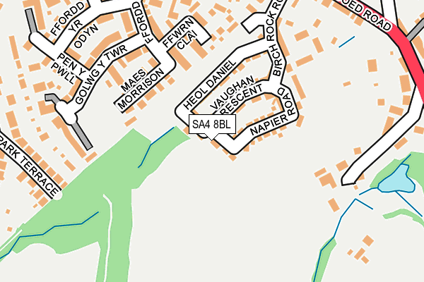 SA4 8BL map - OS OpenMap – Local (Ordnance Survey)