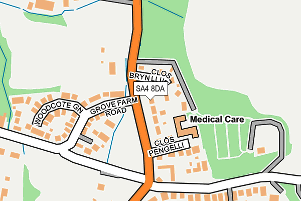 SA4 8DA map - OS OpenMap – Local (Ordnance Survey)
