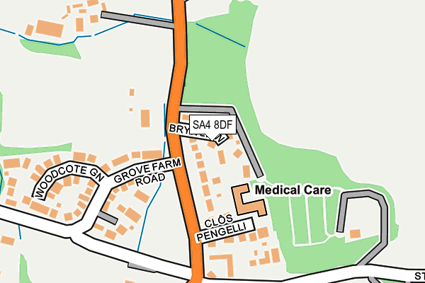 SA4 8DF map - OS OpenMap – Local (Ordnance Survey)