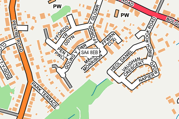 SA4 8EB map - OS OpenMap – Local (Ordnance Survey)