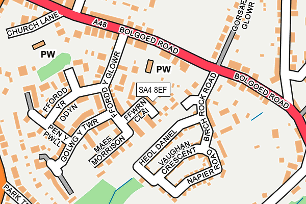 SA4 8EF map - OS OpenMap – Local (Ordnance Survey)