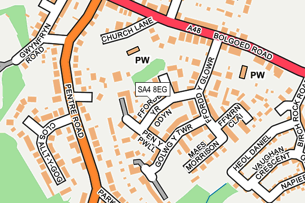 SA4 8EG map - OS OpenMap – Local (Ordnance Survey)