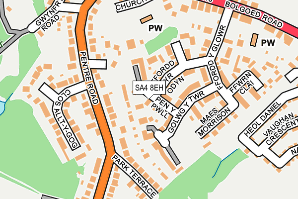 SA4 8EH map - OS OpenMap – Local (Ordnance Survey)