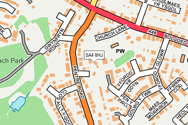 SA4 8HJ map - OS OpenMap – Local (Ordnance Survey)