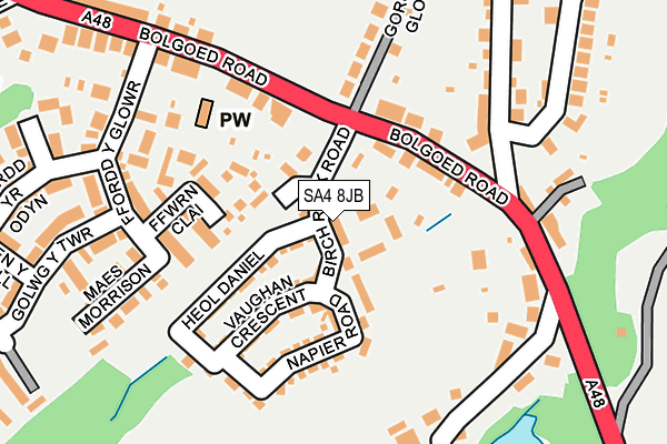 SA4 8JB map - OS OpenMap – Local (Ordnance Survey)