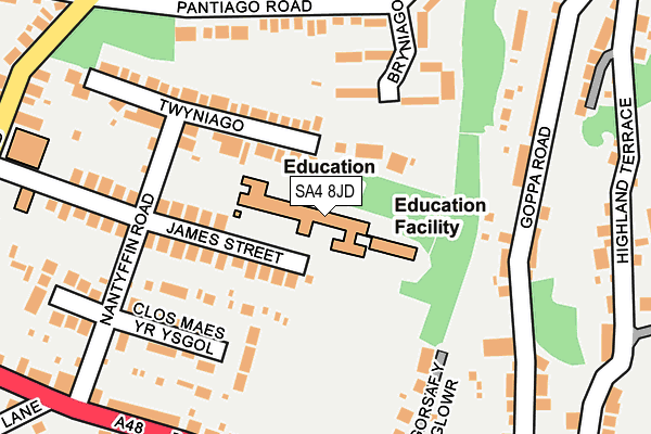 SA4 8JD map - OS OpenMap – Local (Ordnance Survey)