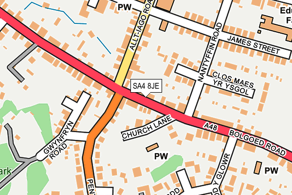 SA4 8JE map - OS OpenMap – Local (Ordnance Survey)