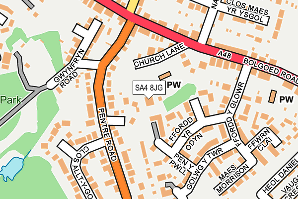 SA4 8JG map - OS OpenMap – Local (Ordnance Survey)