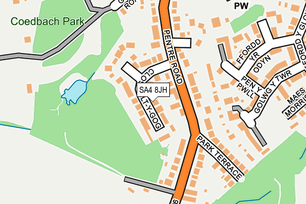 SA4 8JH map - OS OpenMap – Local (Ordnance Survey)