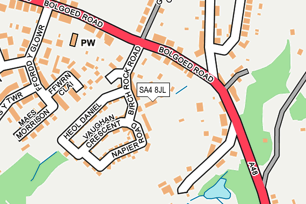 SA4 8JL map - OS OpenMap – Local (Ordnance Survey)